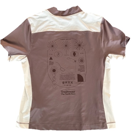 The North Face Trailwear Lost Coast Short‎ Sleeve Shirt Fawn Grey White Sz M - Picture 7 of 7
